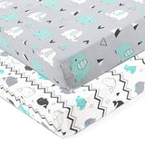 Stretchy Fitted Crib Sheets Set Portable Crib Mattress Topper