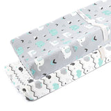 Stretchy Changing Pad Covers 2 Pack - Jersey Knit, Elephant & Whale