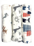 Cotton Muslin Swaddle Blankets Set of 3