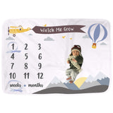 Ultra Soft and Cuddly Mountains Baby Milestone Blanket for Boys Girls Gender Neutral