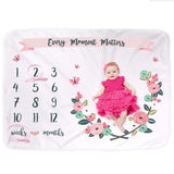 Ultra Soft and Cuddly Floral Baby Milestone Blanket for Girls