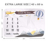 Ultra Soft and Cuddly Mountains Baby Milestone Blanket for Boys Girls Gender Neutral