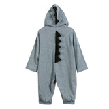 Cartoon Dinosaur Design Hooded Baby Rompers Jumpsuits Boys Girls Outerwear